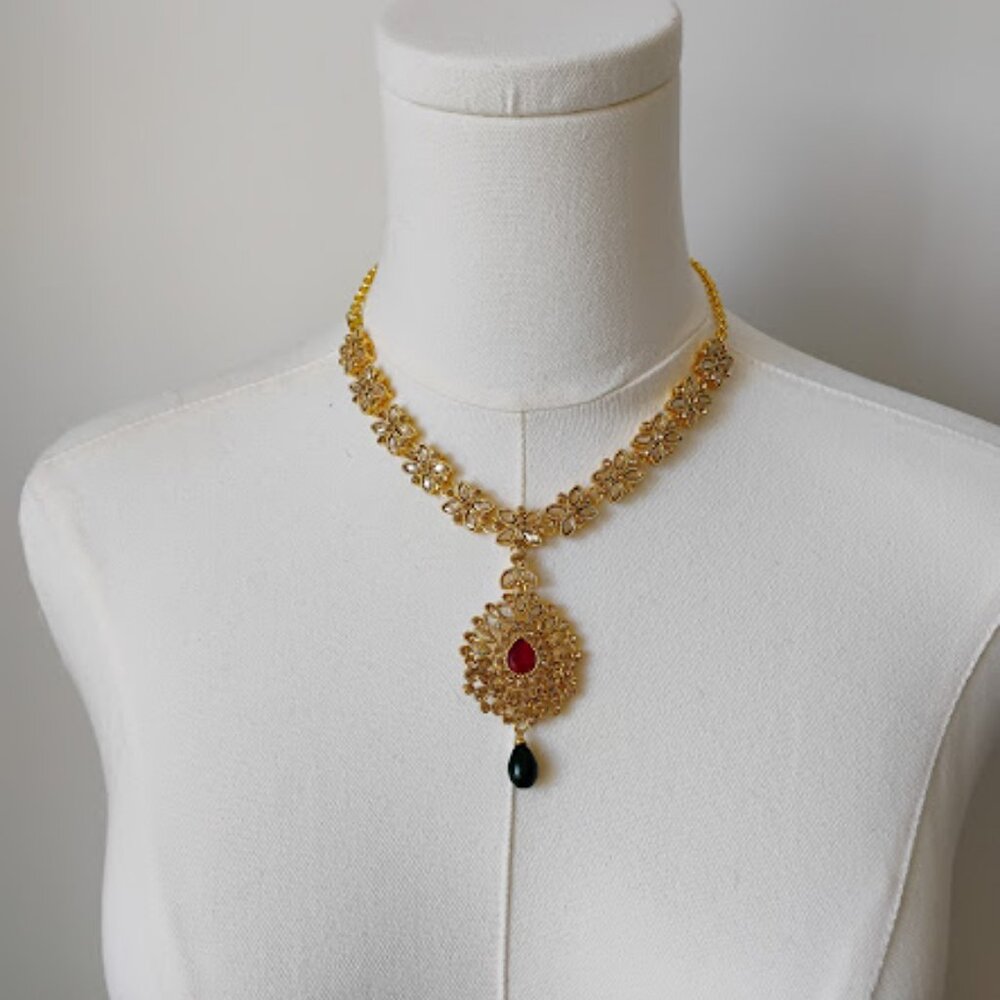 Gold-tone Costume Indian Wedding Necklace